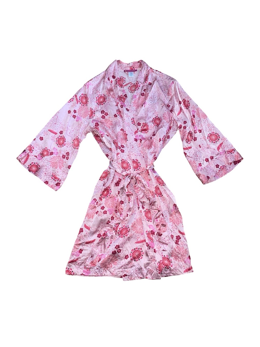 August moon intimates 100% silk pink robe